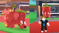 The Strawberry Elephant in the game (Image via Roblox)